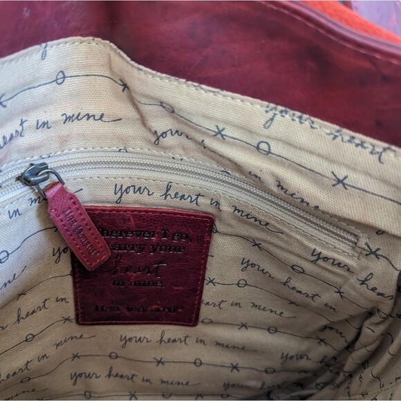 Lisa Leonard your heart in mine boho red leather crossbody bag {deep ruby} - Picture 5 of 9